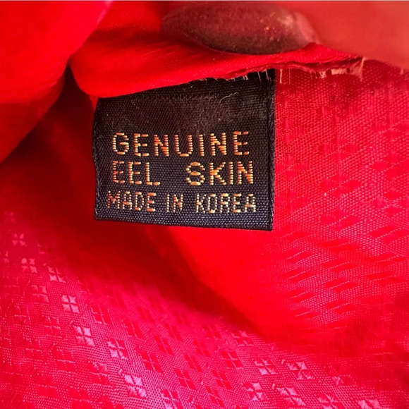 Summer Boho Red Genuine Eel Skin Leather Zipper Cluth - Picture 7 of 13